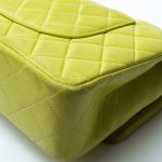 Vintage Neon Green Lambskin Quilted Classic Flap Medium - Image 16
