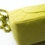 Vintage Neon Green Lambskin Quilted Classic Flap Medium - Image 14