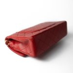 Vintage Red Lambskin Quilted Classic Flap Medium Gold Hardware - Image 12