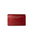 Vintage Red Lambskin Quilted Classic Flap Medium Gold Hardware - Image 14