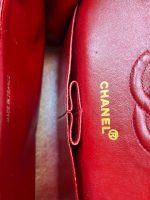Vintage Red Lambskin Quilted Double Flap Small Gold Hardware - Image 8