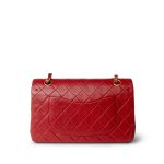 Vintage Red Lambskin Quilted Medium Classic Flap Gold Hardware - Image 9