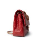 Vintage Red Lambskin Quilted Medium Classic Flap Gold Hardware - Image 11