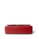 Vintage Red Lambskin Quilted Medium Classic Flap Gold Hardware - Image 13