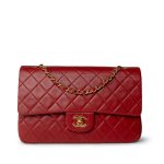 Vintage Red Lambskin Quilted Medium Classic Flap Gold Hardware - Image 2