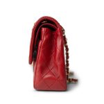 Vintage Red Lambskin Quilted Medium Classic Flap Gold Hardware - Image 6