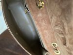 Vintage Tan/Brown Suede Quilted Jumbo XL Single Flap 24k GHW - Image 8