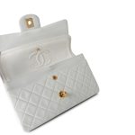 Vintage White Lambskin Quilted Classic Flap Small Gold Hardware - Image 13