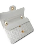 Vintage White Lambskin Quilted Classic Flap Small Gold Hardware - Image 15