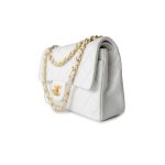 Vintage White Lambskin Quilted Classic Flap Small Gold Hardware - Image 4