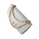 Vintage White Lambskin Quilted Classic Flap Small Gold Hardware - Image 3