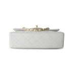 Vintage White Lambskin Quilted Classic Flap Small Gold Hardware - Image 6