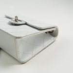 Vintage White Mini Square Caviar Quilted Silver Hardware - Image 17