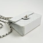 Vintage White Mini Square Caviar Quilted Silver Hardware - Image 2