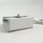 Vintage White Mini Square Caviar Quilted Silver Hardware - Image 6