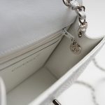 Vintage White Mini Square Caviar Quilted Silver Hardware - Image 9