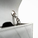 Vintage White Mini Square Caviar Quilted Silver Hardware - Image 8