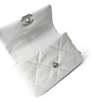 22S White Lambskin Quilted 19 Flap Small Reverse Mixed Hardware - Image 7