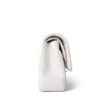 20S White Caviar Quilted Classic Flap Medium Light Gold Hardware - Image 4