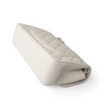 21B Ivory Caviar Quilted Classic Flap Small Light Gold Hardware - Image 9