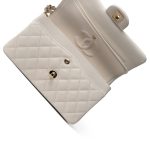 21B Ivory Caviar Quilted Classic Flap Small Light Gold Hardware - Image 12