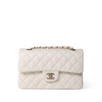 21B Ivory Caviar Quilted Classic Flap Small Light Gold Hardware - Image 2