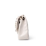 21C White Caviar Quilted Classic Flap Medium Light Gold Hardware - Image 9