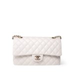 21C White Caviar Quilted Classic Flap Medium Light Gold Hardware - Image 2