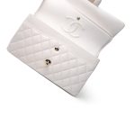 21C White Caviar Quilted Classic Flap Medium Light Gold Hardware - Image 4