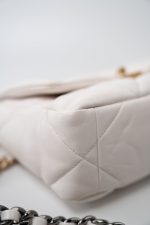 21p White 19 Lambskin Quilted 19 Flap Small - Image 3