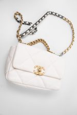 21p White 19 Lambskin Quilted 19 Flap Small - Image 9