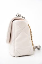 21p White 19 Lambskin Quilted 19 Flap Small - Image 12