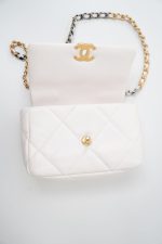 21p White 19 Lambskin Quilted 19 Flap Small - Image 13