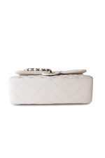 21S Jumbo White Caviar Quilted Classic Flap Light Gold Hardware - Image 6