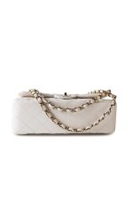 21S Jumbo White Caviar Quilted Classic Flap Light Gold Hardware - Image 11