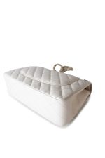 21S Jumbo White Caviar Quilted Classic Flap Light Gold Hardware - Image 12