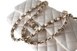 21S Jumbo White Caviar Quilted Classic Flap Light Gold Hardware - Image 17