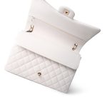 22B White Caviar Quilted Maxi Classic Flap Light Gold Hardware - Image 4