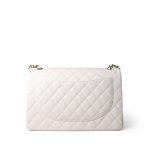 22B White Caviar Quilted Maxi Classic Flap Light Gold Hardware - Image 12