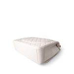 22B White Caviar Quilted Maxi Classic Flap Light Gold Hardware - Image 7