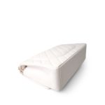 22B White Caviar Quilted Maxi Classic Flap Light Gold Hardware - Image 6