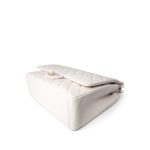 22B White Caviar Quilted Maxi Classic Flap Light Gold Hardware - Image 9