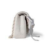 22C White Tweed Classic Flap Medium - Image 5