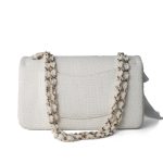 22C White Tweed Classic Flap Medium - Image 4