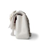 22C White Tweed Classic Flap Medium - Image 2