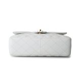 White Caviar Quilted Jumbo Single Flap Gold Hardware - Image 7