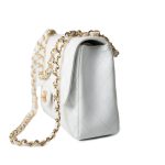 White Caviar Quilted Jumbo Single Flap Gold Hardware - Image 10