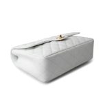 White Caviar Quilted Jumbo Single Flap Gold Hardware - Image 13