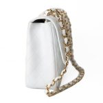 White Caviar Quilted Jumbo Single Flap Gold Hardware - Image 2