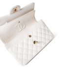 21S White Caviar Quilted Classic Flap Small Light Gold Hardware - Image 12